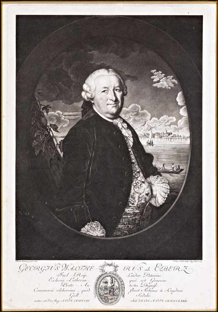 Portrait des Georg Walther von Ebertz (1704 - 1780). Hüftbild des Lindauer Patriziers, im