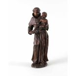 Hl. Franziskus mit dem Jesuskind. Holz. 19. Jh. H 20 cm