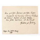 Autograph von Gustav zu Putlitz (1821 - Gut Retzin - 1890): "Wie zwischen Träumen zwischen