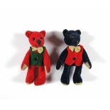 Zwei Miniatur-Teddybären. H ca. 5 cm