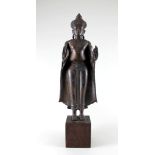 Stehender Buddha im Khmer-Stil. Galvanischer Guss? H 57 cm