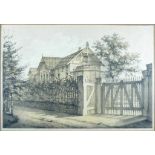 Die Villa Lotzbeck in Lindau, Ökonomiegebäude. Tonlitho, 19. Jh. Ansicht 24 x 36 cm. Gl.u.R