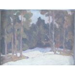 Georg Haid. 1861 Germersheim - 1935 Nonnenhorn. Verschneite Winterlandschaft mit Waldhintergrund.