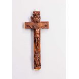 Reliquienkreuz. Gott Vater, Christus und Maria. 18. Jh. H 27 cm