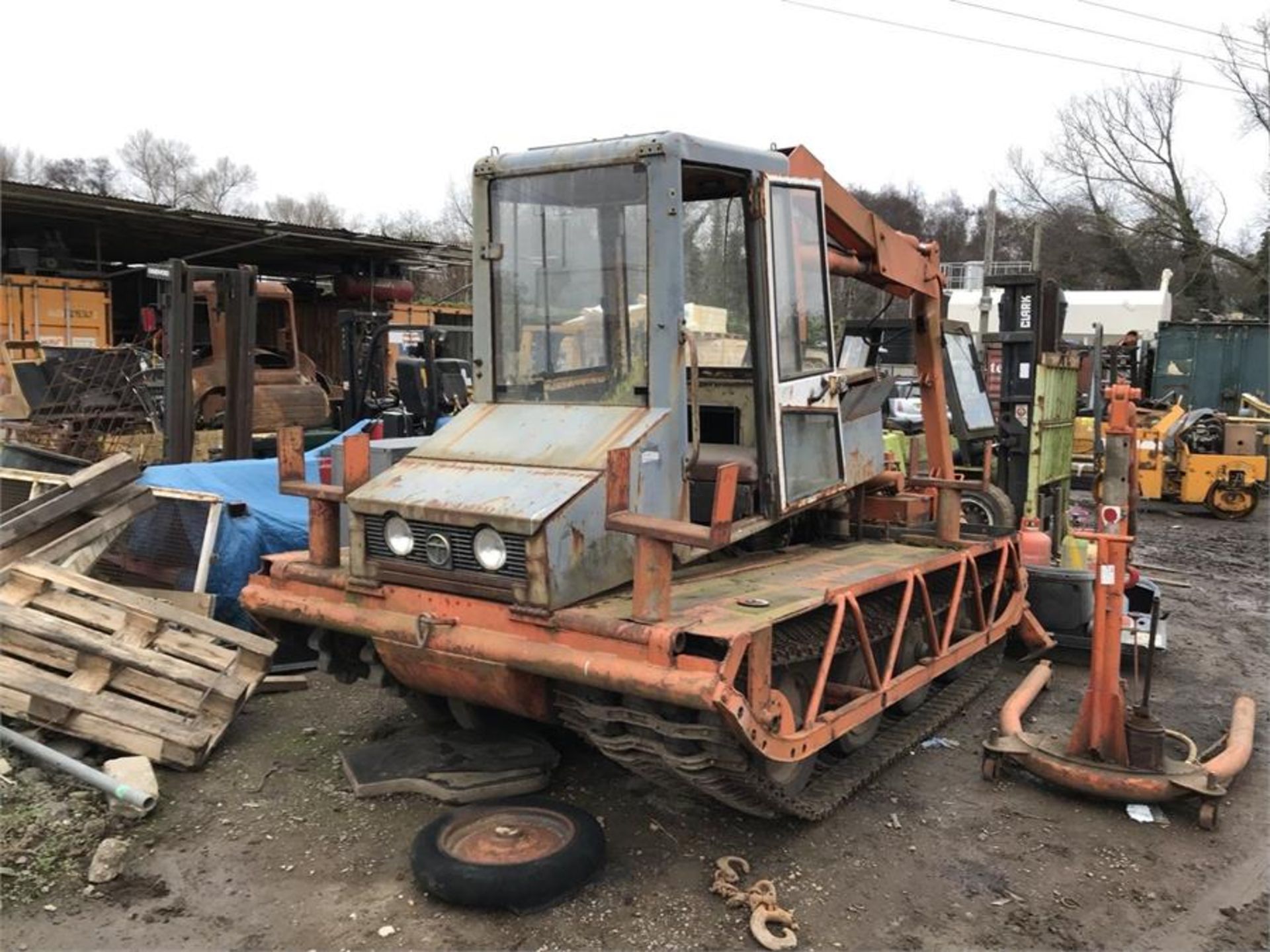 Tracked Utility Vehicle Tank Big Poles Trees Amphibious Crane Hiab Off Road 4x4.