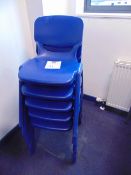 Heavy Duty Blue Stacking Chairs x 5.