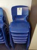 Set Of 5 Blue Plastic Chairs