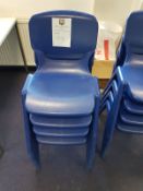Set Of 4 Blue Plastic Chairs