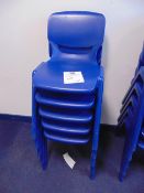 Heavy Duty Blue Stacking Chairs x 5.