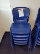 Set Of 5 Blue Plastic Chairs