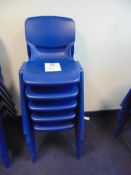 Heavy Duty Blue Stacking Chairs x 5.