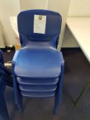 Set Of 4 Blue Plastic Chairs