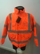 Orange Hi Vis Bomber Jacket-Orange-LRG (25 Coats Per Lot)