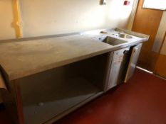 Stainless Steel Bench, Storage and Sink Unit No Taps