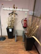 Job Lot Of Decorative Reception Planters, Table and Coat Stand
