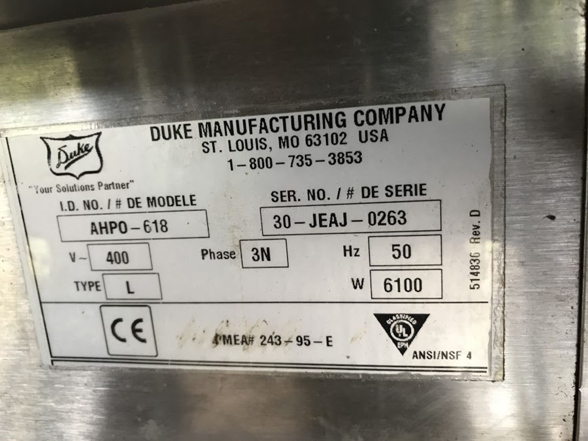 Duke AHPO-618 Bakery Oven and Proofer - Image 4 of 4