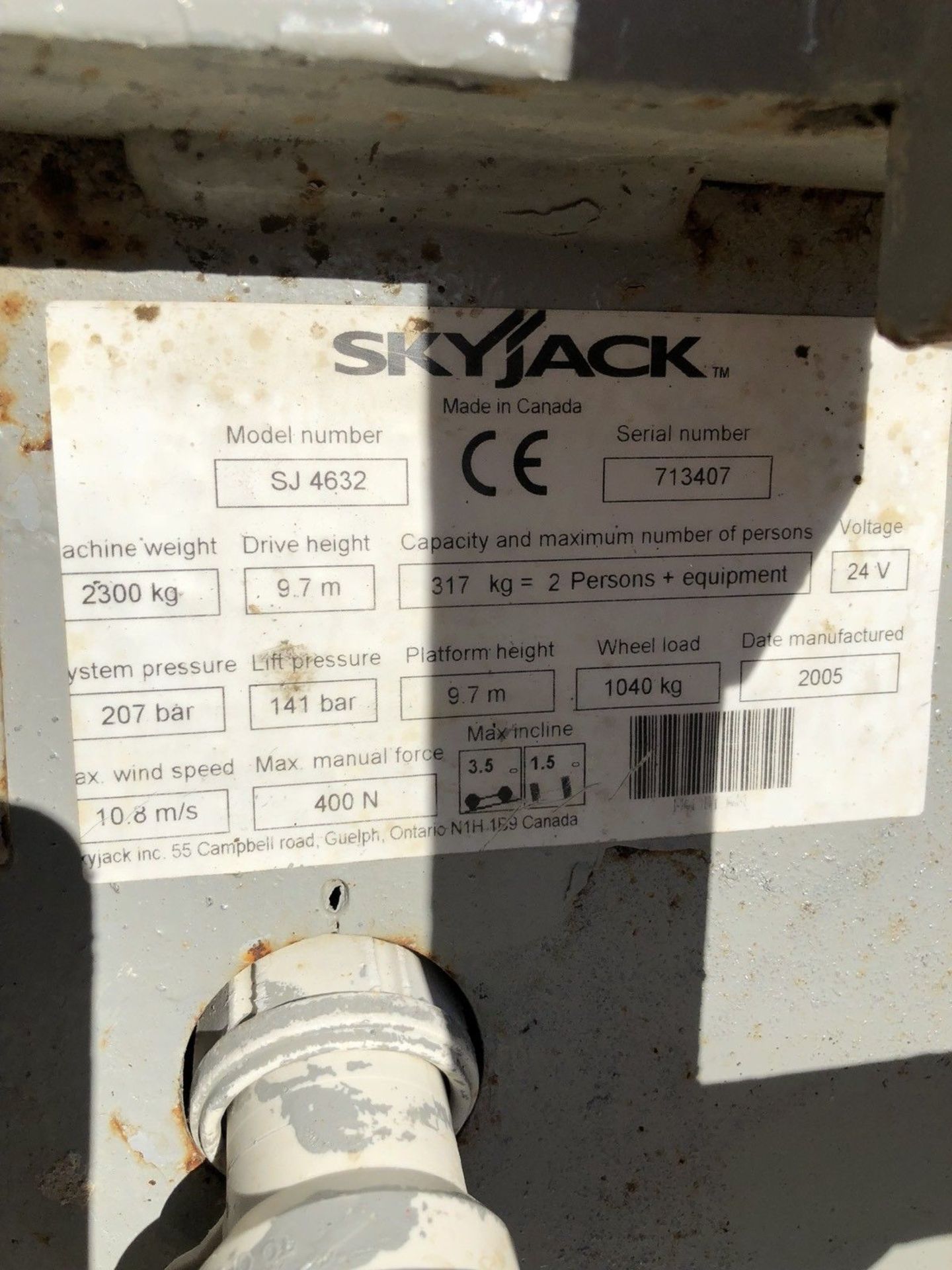 2005 Skyjack SJ4632 scissor lift cherry Picker - Image 7 of 9