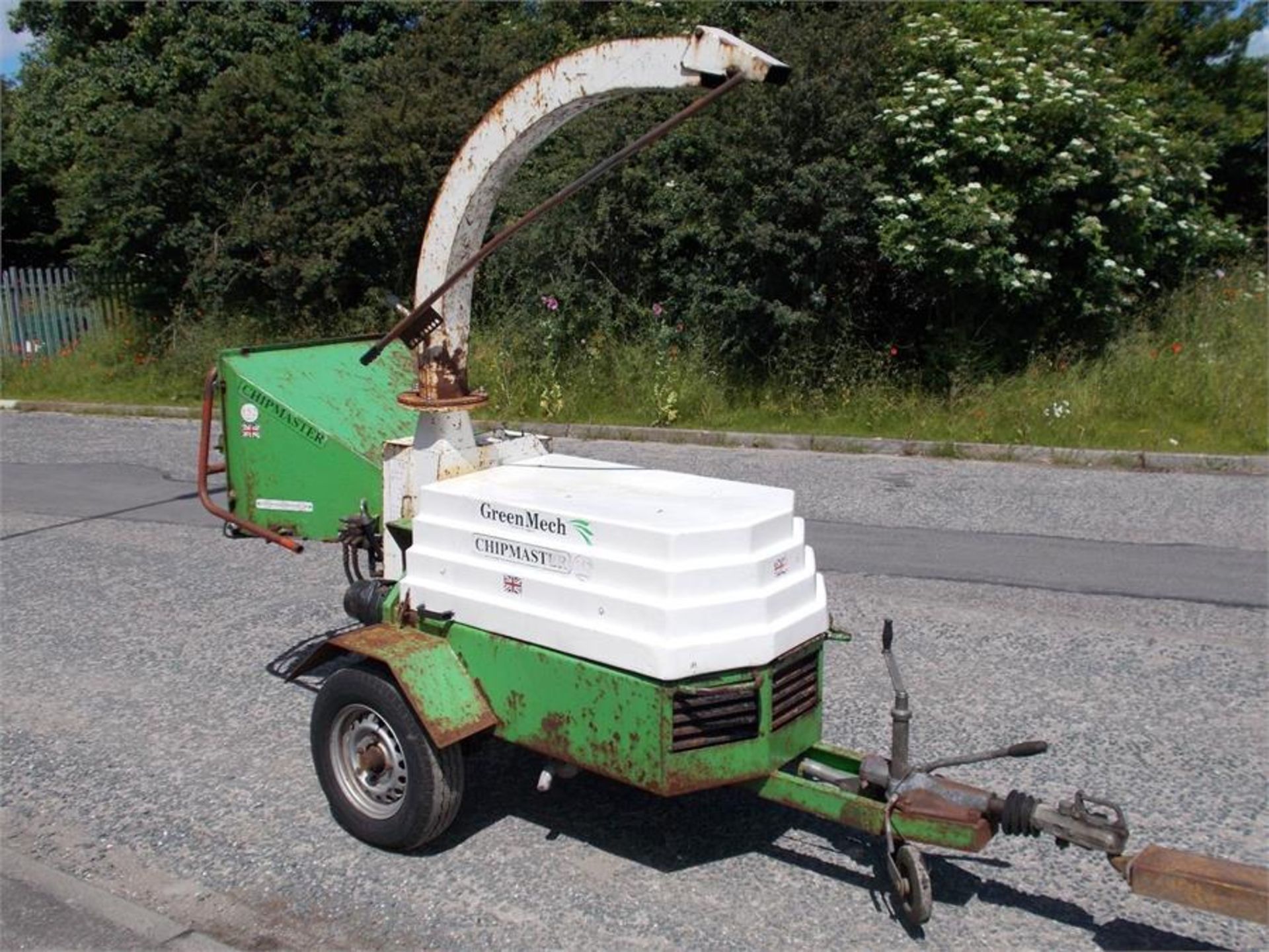 Greenmech CM152 6 inch towable wood chipper shredder diesel twin roller trailer