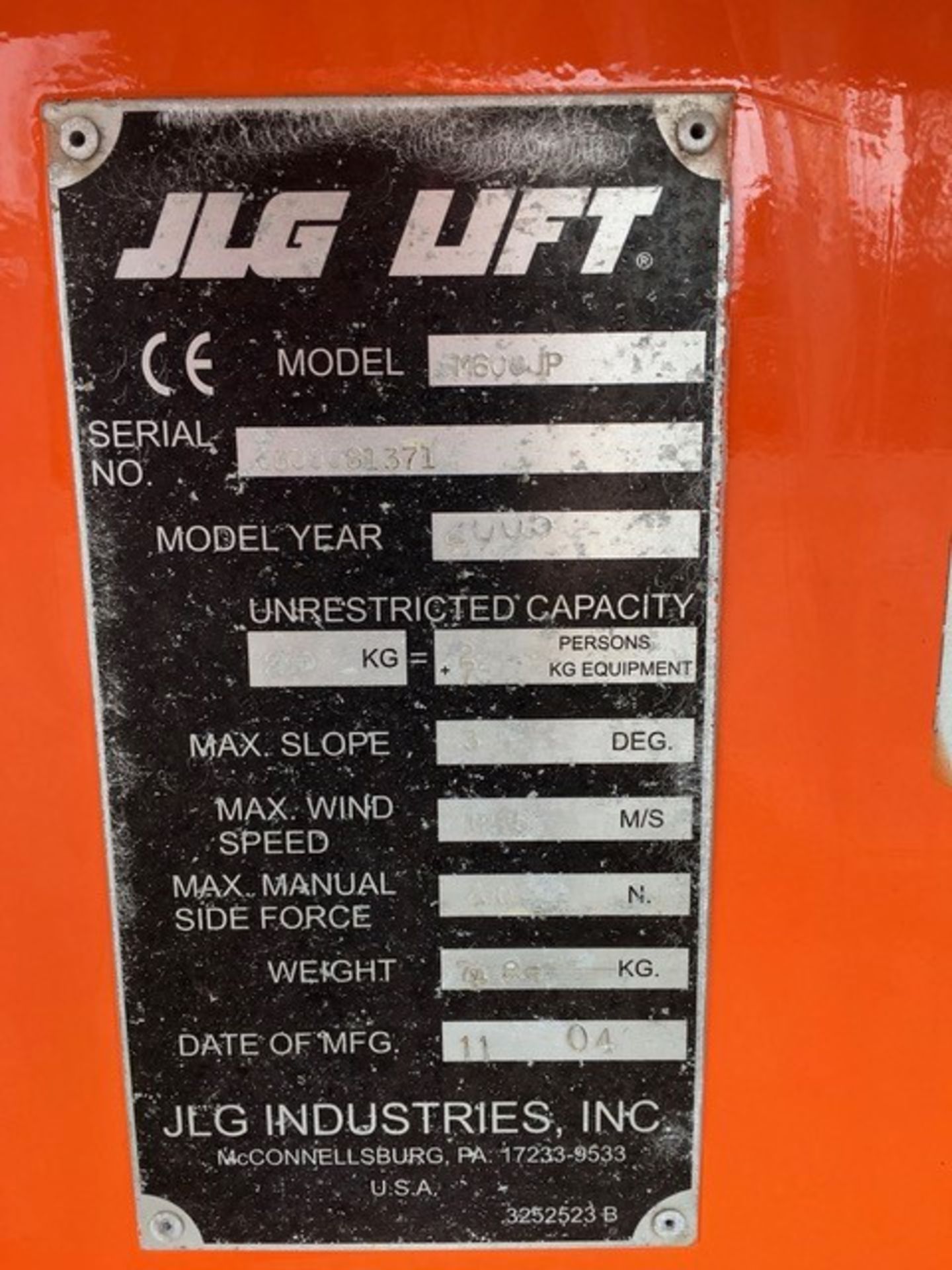 Platform: JLG M600 AJP 4x4 - Image 3 of 5