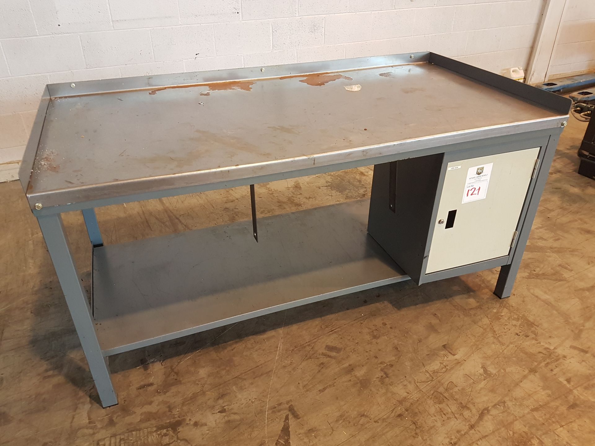 Steel Workbench with cupboard