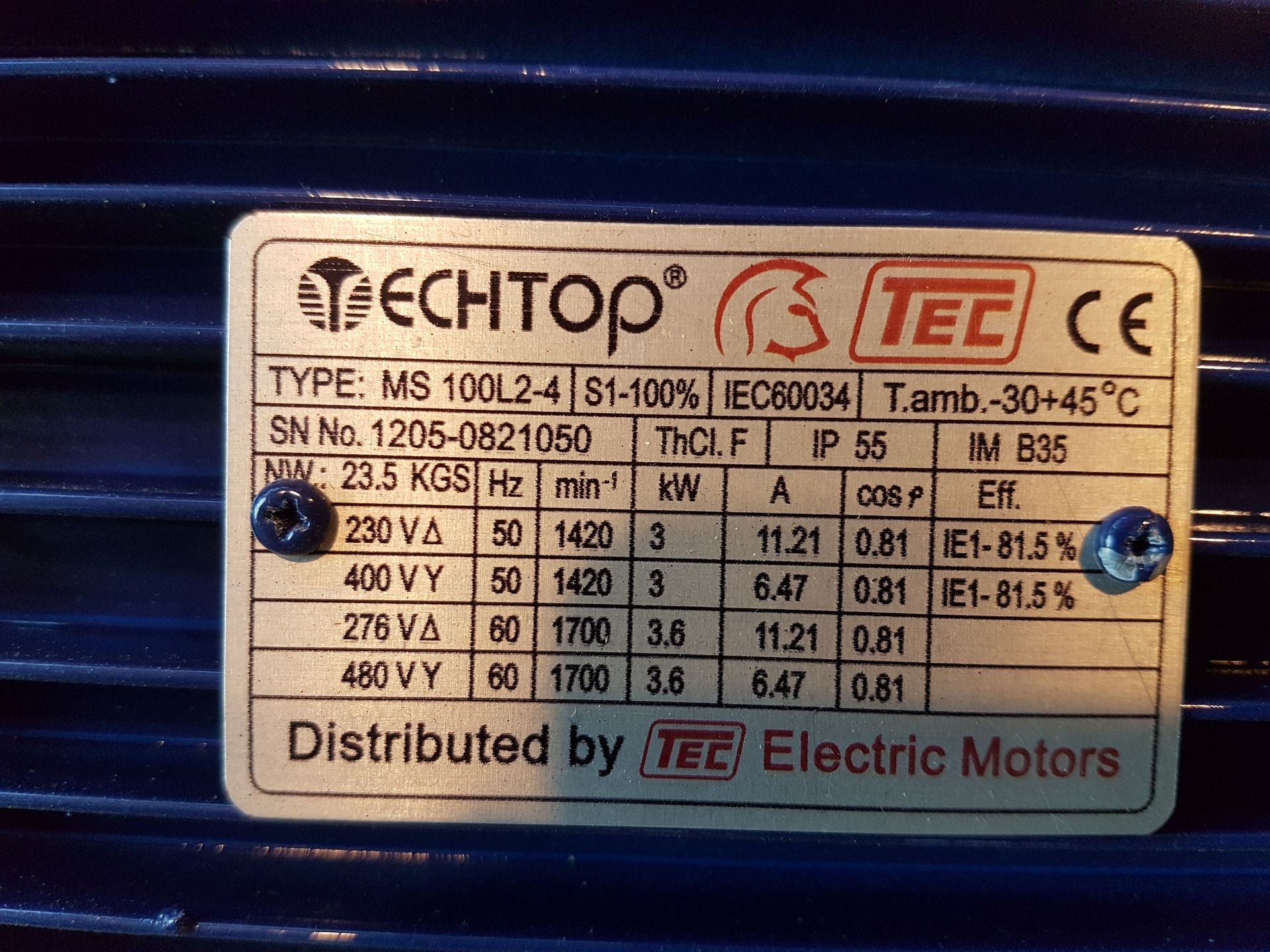Techtop Electric Motor - Image 2 of 2