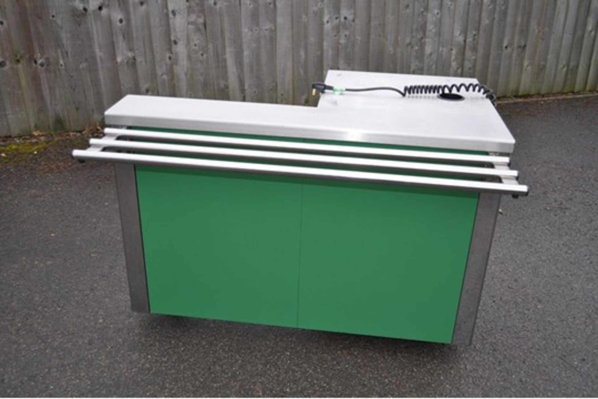 LLOYDS CATERING CASHIERS COUNTER WITH 2 X 13 AMP SOCKETS