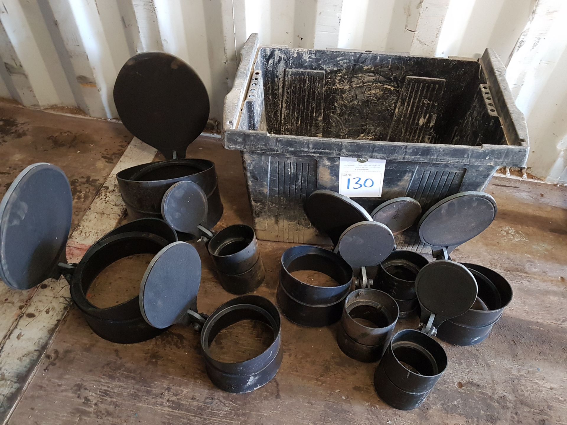 Various Pipe Lids x 9 in water tank NO RESERVE