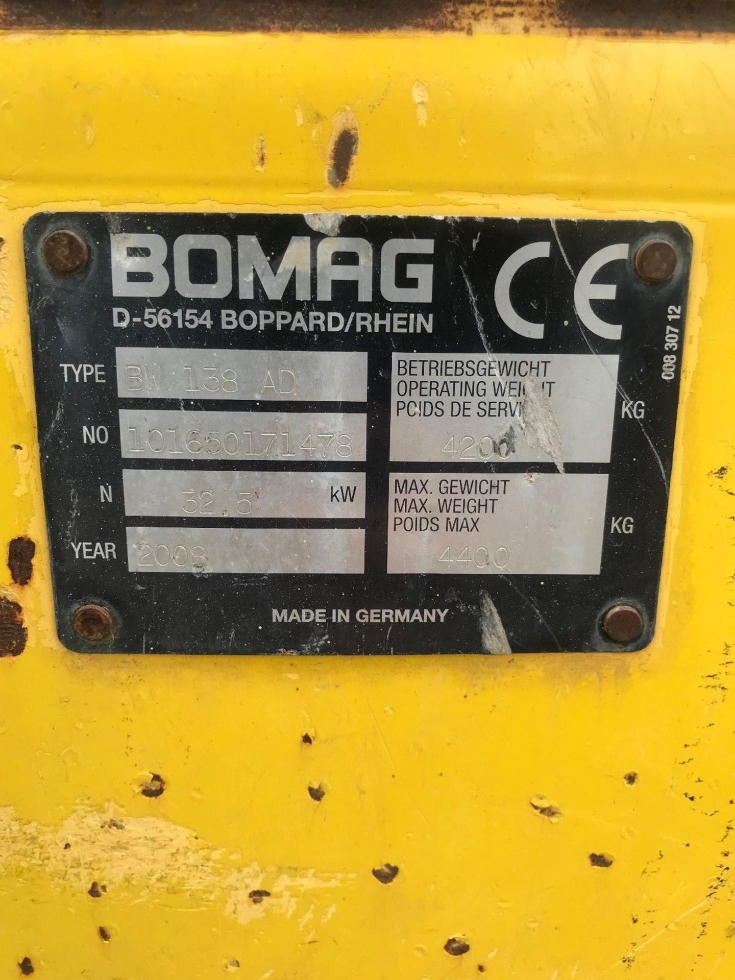 Bomag Roller Ride On Roller BW138, Good Condition - Image 7 of 10