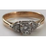 Vintage 18ct Gold Diamond Trilogy Ring