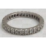 Antique Diamond Full Eternity Ring 18 Carat White Gold 1ct Brilliant Cuts