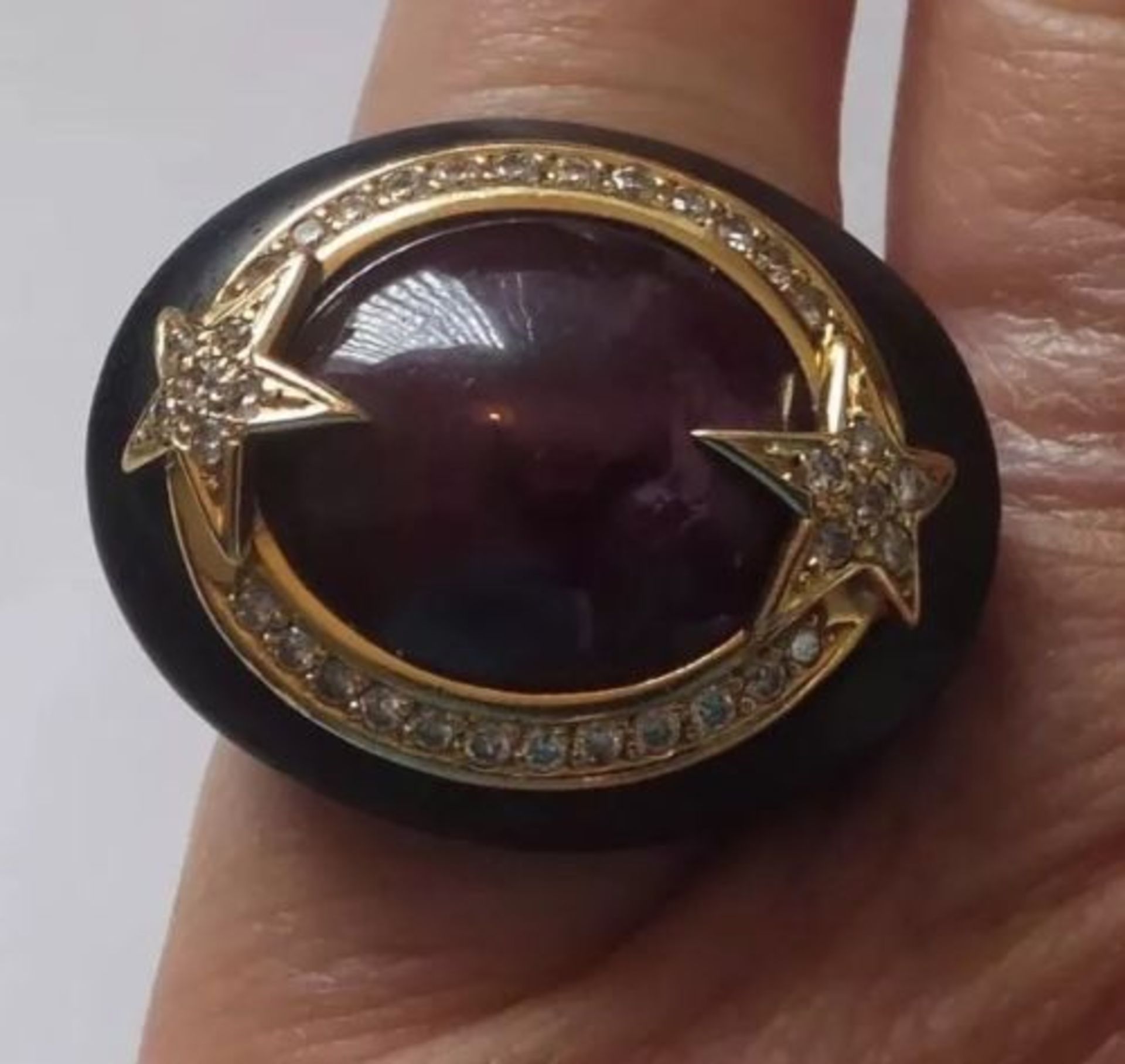18ct Gold Cabochon Ruby Ring French Designer Christine Escher - Image 2 of 7