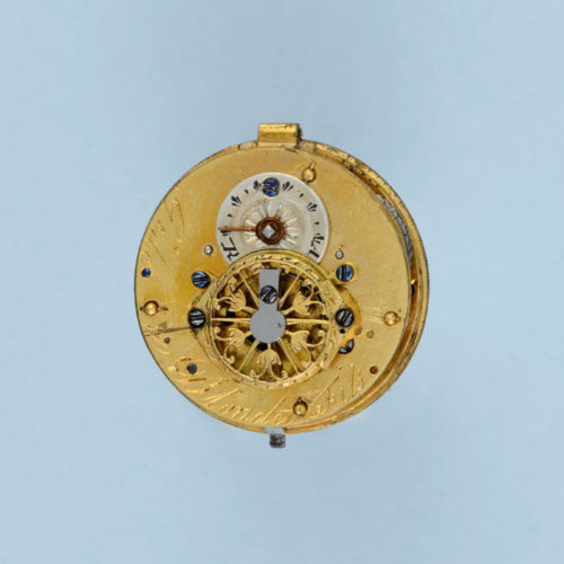 Gold and Enamel Verge Ball Watch and Chain - Image 7 of 7