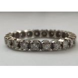 ANTIQUE 18 CARAT GOLD 3/4 CARAT DECO DIAMOND FULL ETERNITY RING 1920S