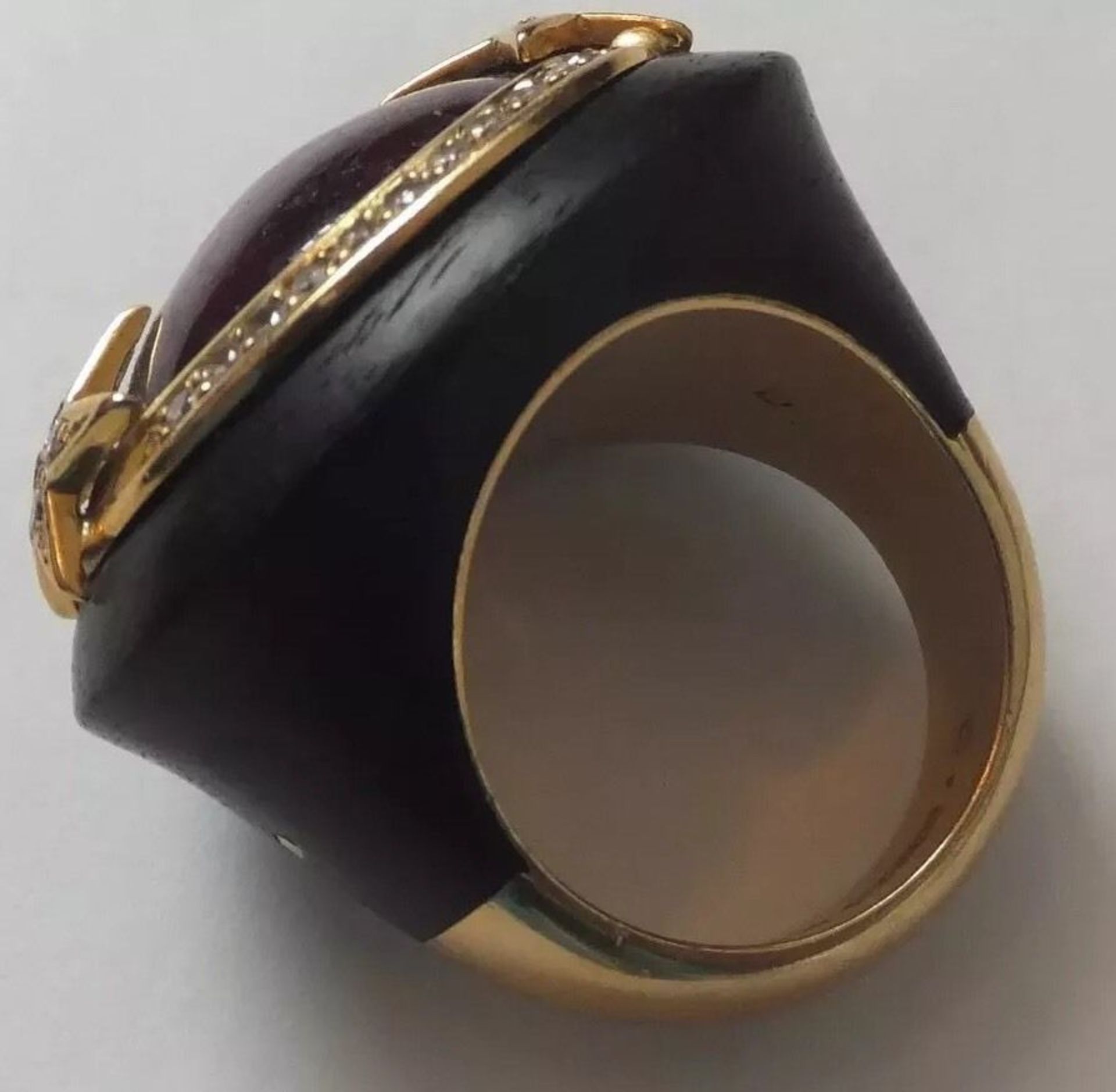 18ct Gold Cabochon Ruby Ring French Designer Christine Escher - Image 3 of 7