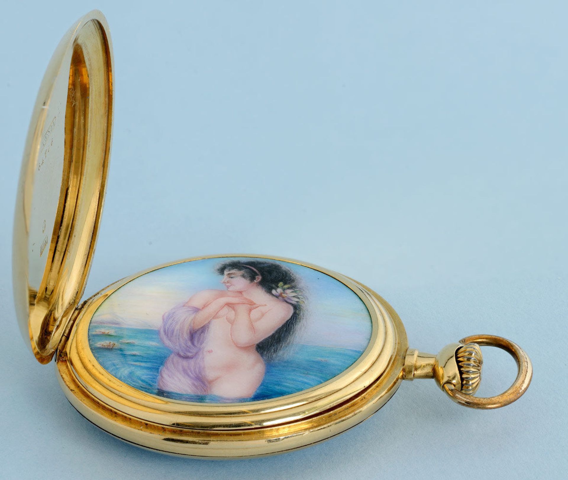 Gold Swiss Lever with Concealed Enamel Nude - Image 4 of 5