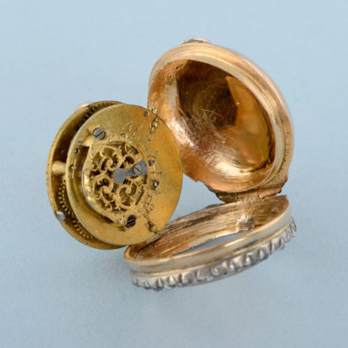 Very Rare Gold & Diamond Set Ring Watch (possibly Smallest Known Fusee Watch) - Image 9 of 11