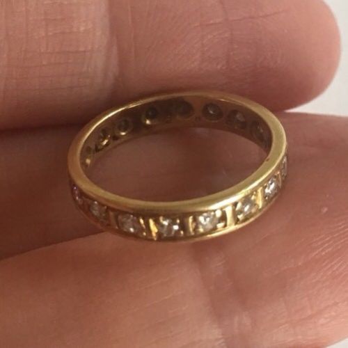 Antique Diamond Eternity 18k Yellow Gold Ring - Image 3 of 3