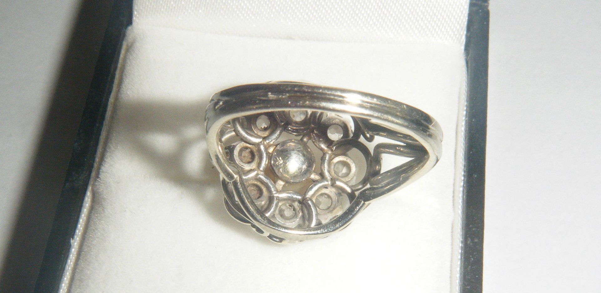 Antique 18ct Gold Diamond Platinum Pearl Ring - Image 4 of 4