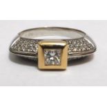 Antique Princess cut Diamond 18ct Gold Ring