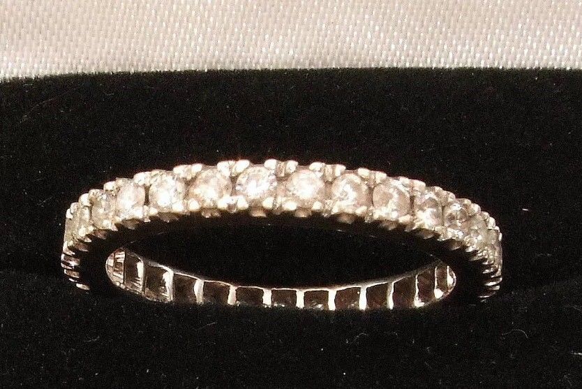 Antique Diamond Full Eternity Ring 18 Carat White Gold 1ct Brilliant Cuts - Image 4 of 4