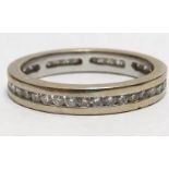 18ct White Gold 1ct Brilliant Cut Diamond Full Eternity Ring Size M