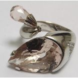 18ct Gold Diamond Pink Kunzite Ring
