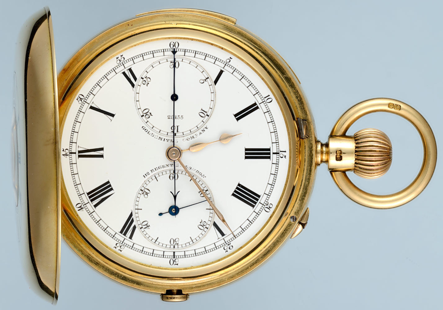 English Gold Half Hunting Cased Minute Repeating Chronograph - Image 3 of 5