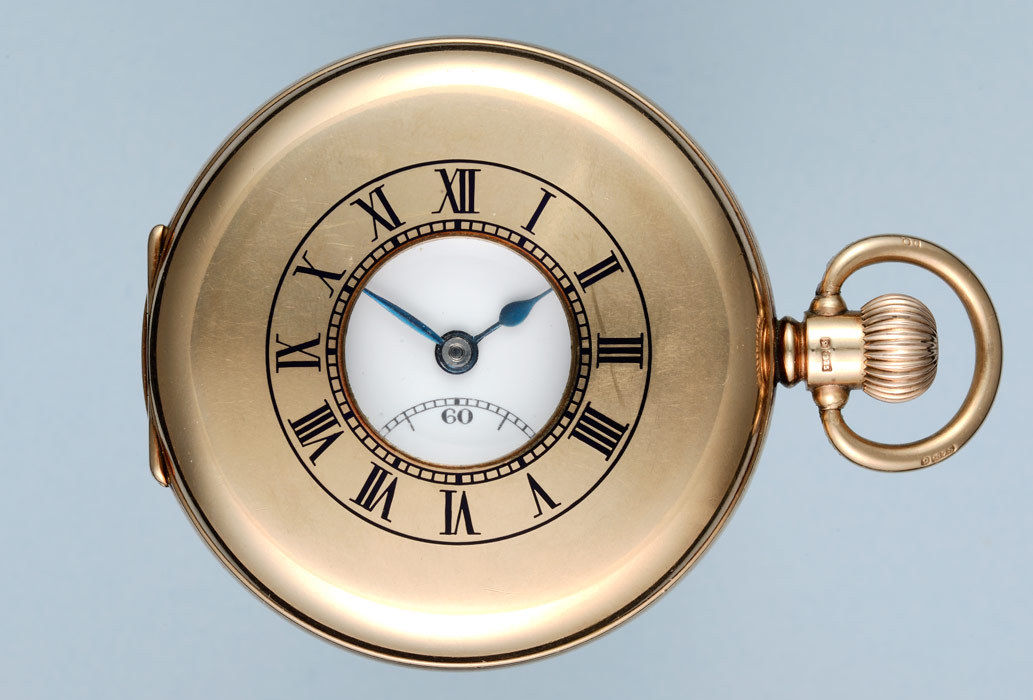 Swiss Gold Half Hunter Pocket Watch