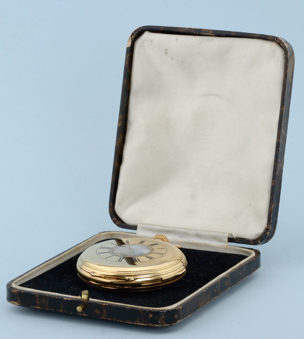 English Minute Repeating Gold Half Hunting Cased Pocket Watch - Image 2 of 5