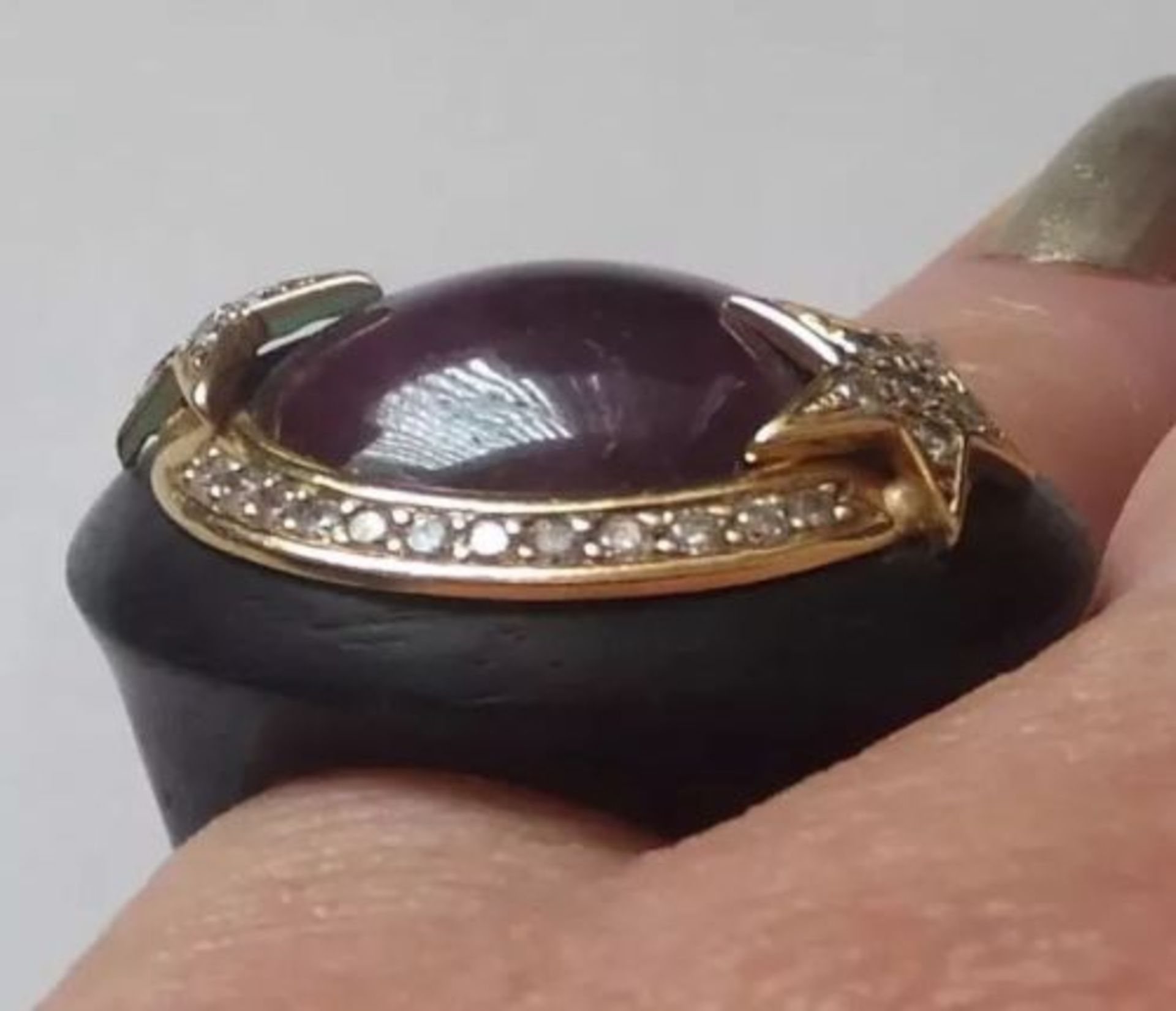 18ct Gold Cabochon Ruby Ring French Designer Christine Escher - Image 6 of 7