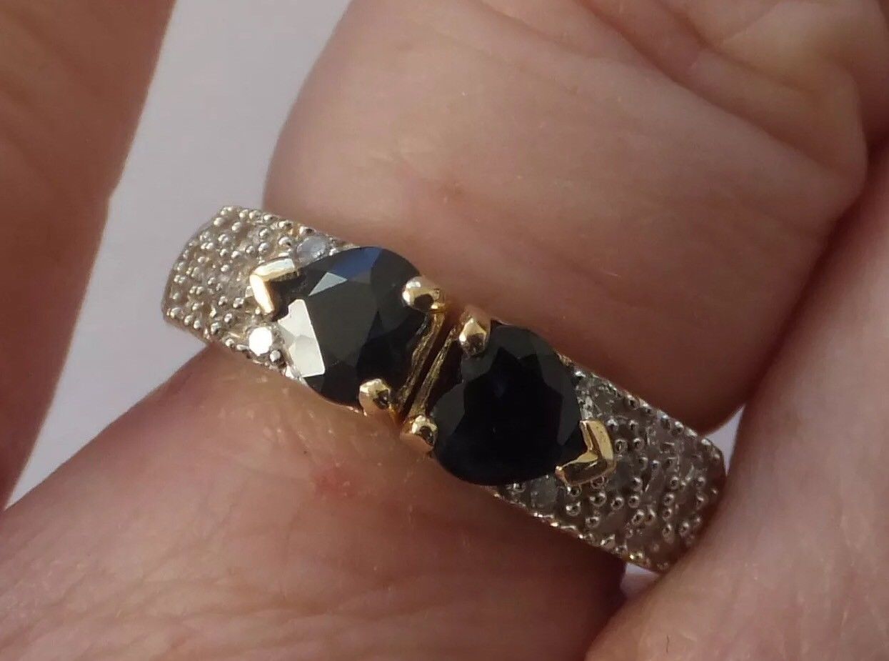 Vintage 18ct Gold Sapphire & Diamond Arthritic Ring - Image 2 of 4