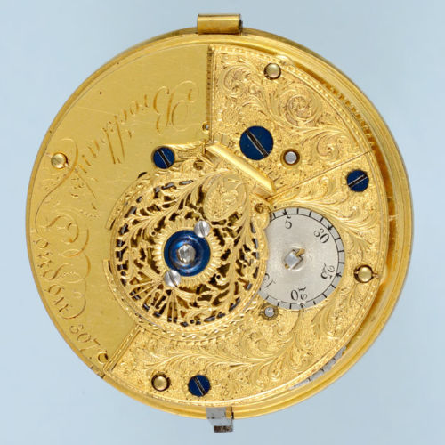 Unusual Gold and Enamel Cylinder Pocket Watch by Brockbanks - Image 3 of 3