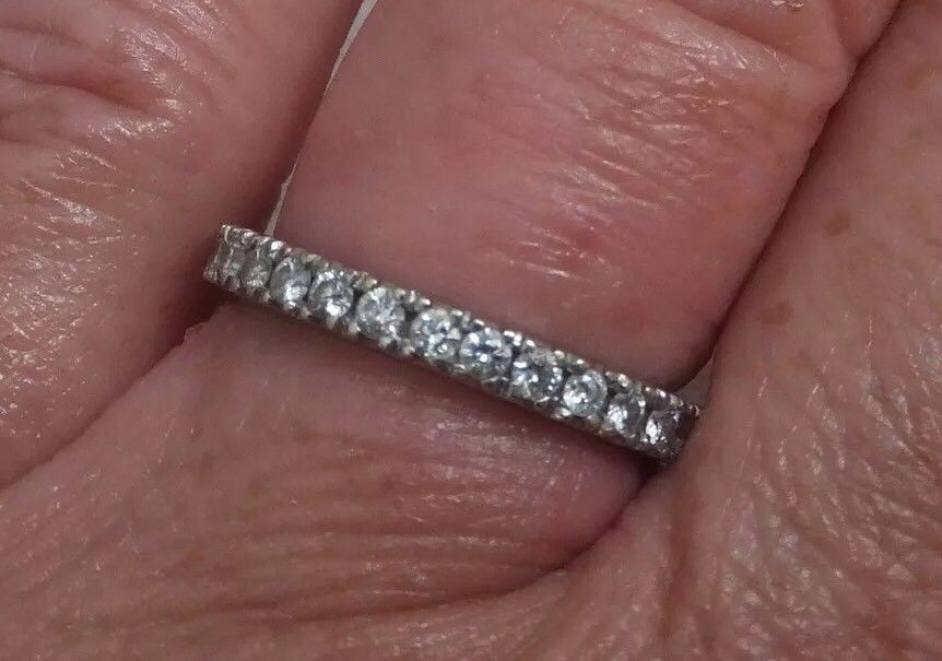 Antique Diamond Full Eternity Ring 18 Carat White Gold 1ct Brilliant Cuts - Image 2 of 4