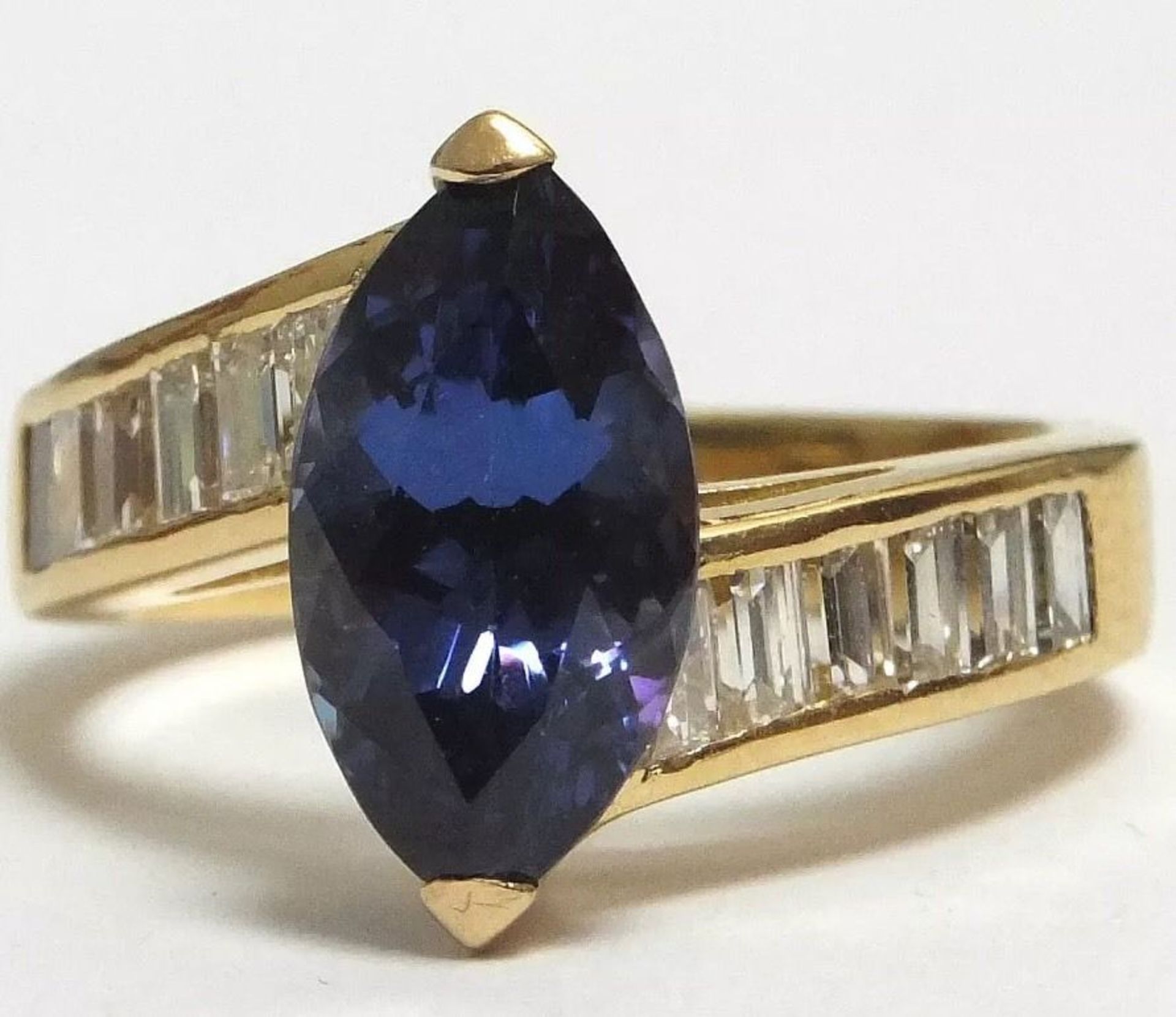 Tanzanite Diamond 18ct Gold Ring